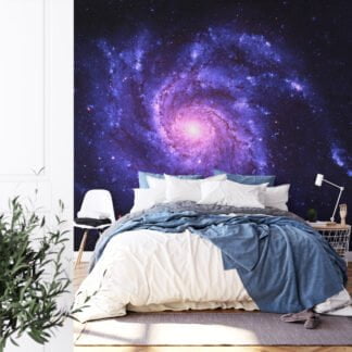 Mor Uzay Samanyolu Duvar Kağıdı, Büyüleyici Gökada Spiral 3D Duvar Posteri Uzay & Galaksi Duvar Kağıtları