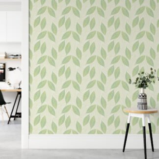 Soyut Yeşil Yapraklar Duvar Kağıdı, Yaprak Tasarımı 3D Duvar Posteri Yaprak Desenli Duvar Kağıtları