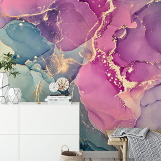 Canlı ve Dinamik Renkli Sıvı Sanat Duvar Kağıdı Bebek Odası Duvar Kağıtları