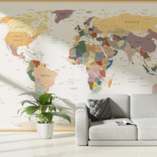 İsimli Eğitici Dünya Haritası Duvar Kağıdı Renkli Dünya Harita Duvar Posteri Harita Duvar Kağıtları 2